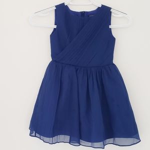 Crewcuts Navy Crinkle Silk Draped Dress, Size 4